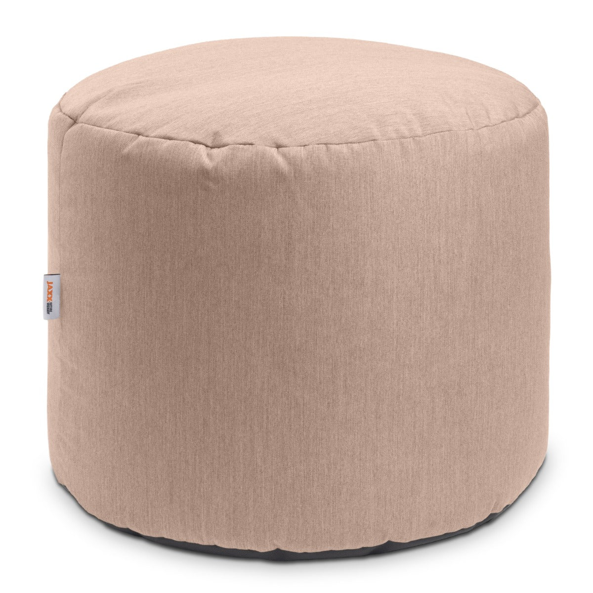 Beige pouf on a white background