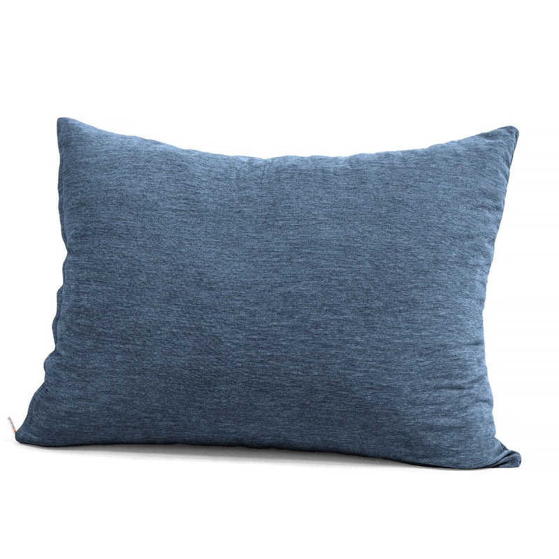 Pillow Saxx in chenille blue on white background