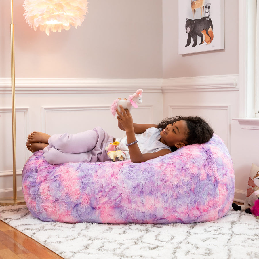 Lounger 4 in Unicorn Pink Faux Fur