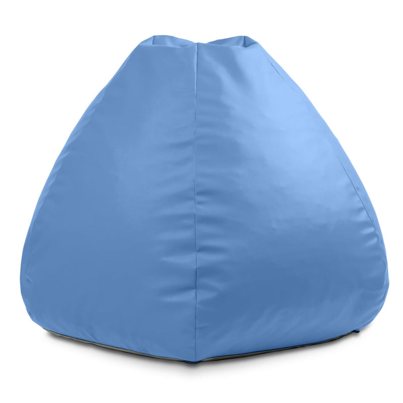 Blue bean bag chair on a white background