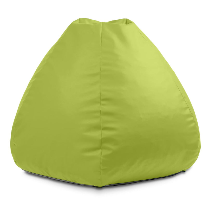 Green bean bag chair on a white background