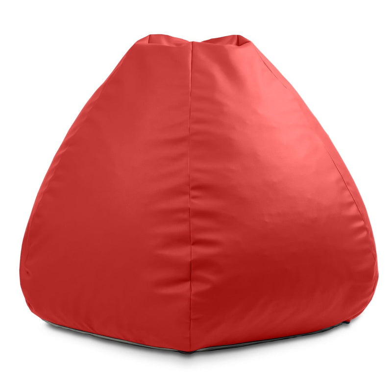 Red bean bag chair on a white background