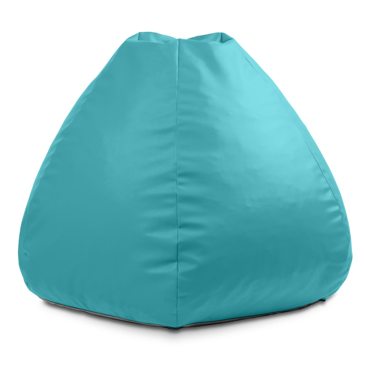 Turquoise bean bag chair on a white background