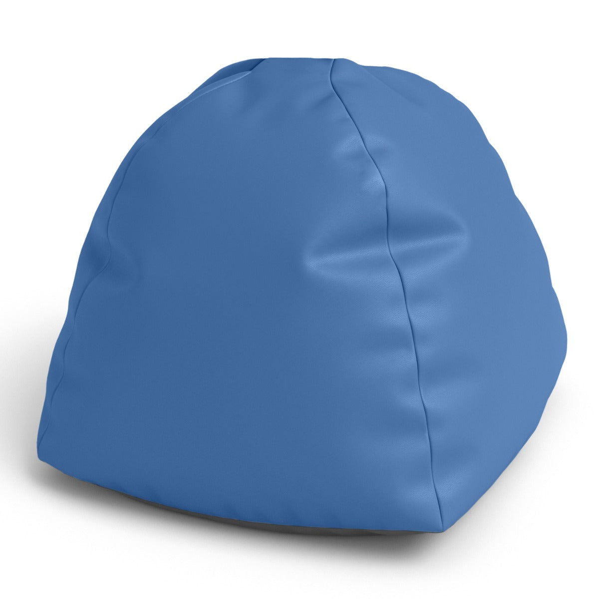 Blue bean bag chair on a white background