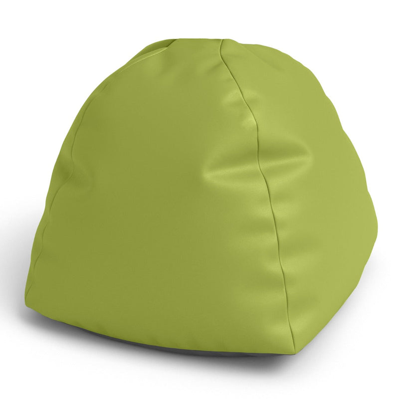 Green bean bag chair on a white background