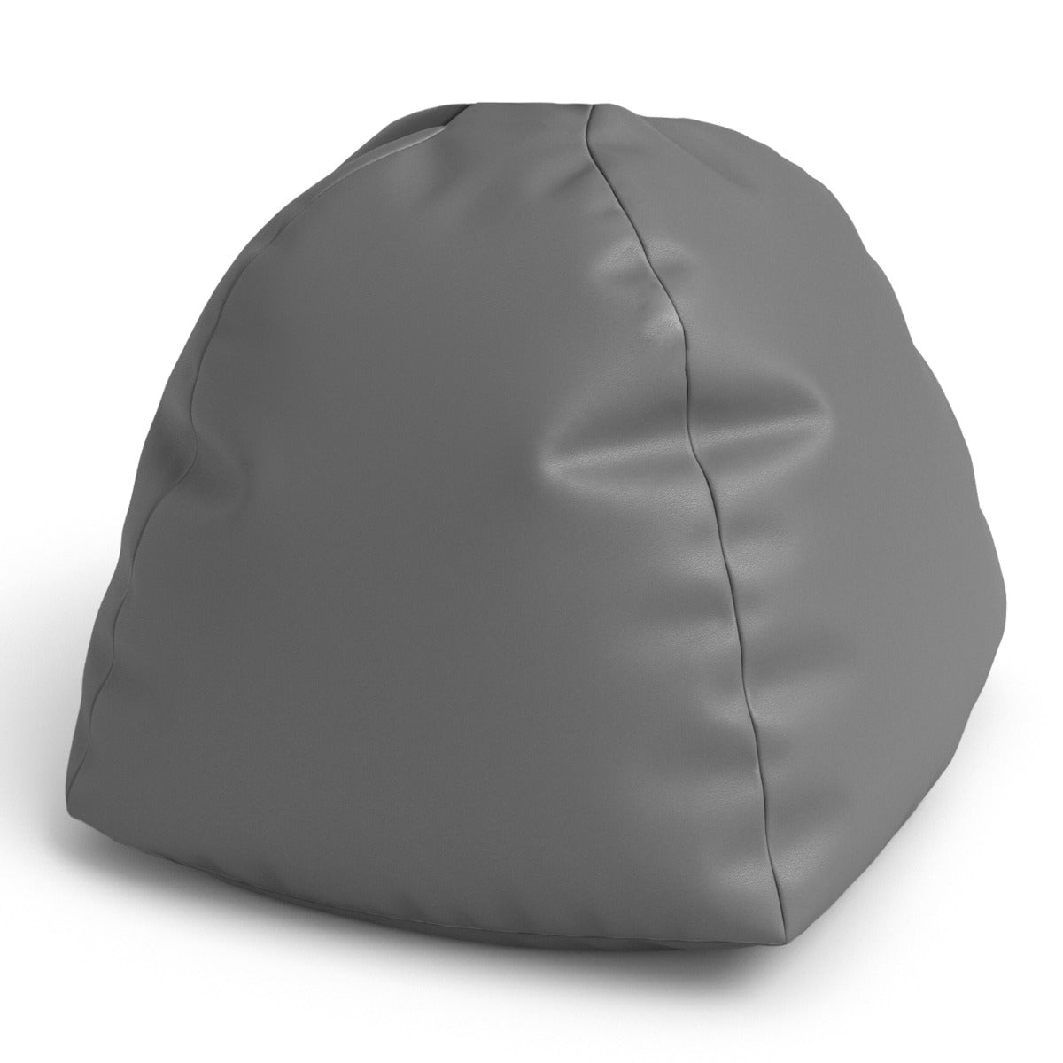 Gray bean bag chair on a white background