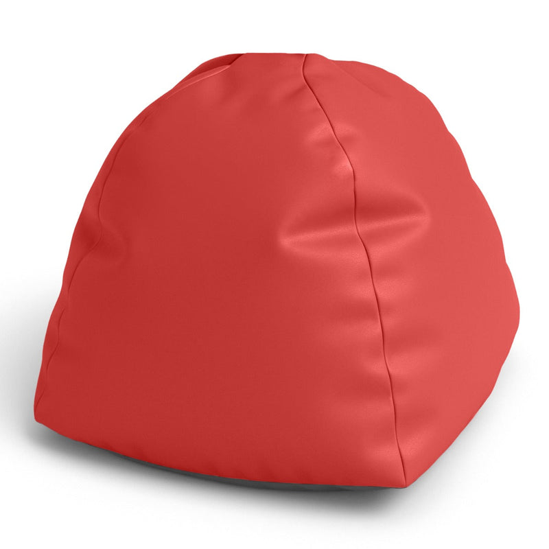Red bean bag chair on a white background