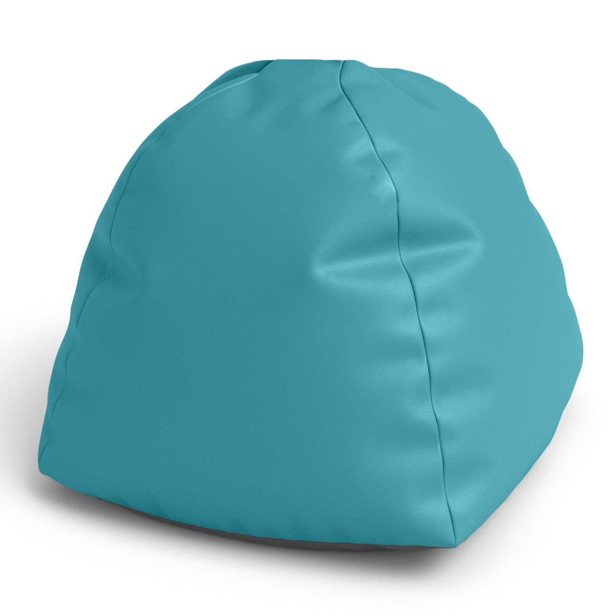 Teal bean bag chair on a white background