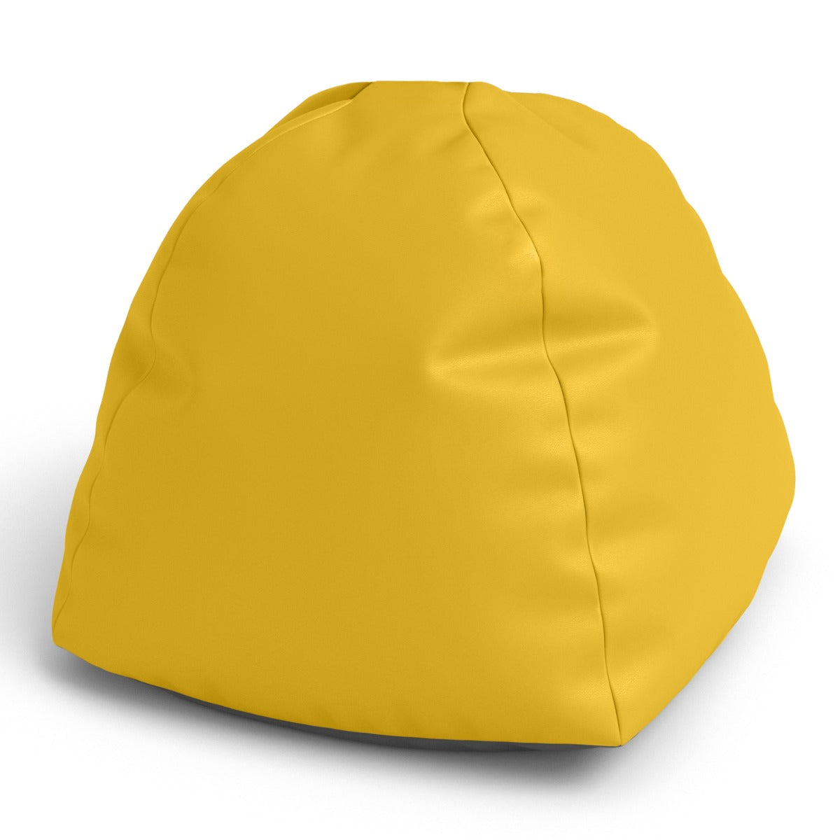 Yellow bean bag chair on a white background