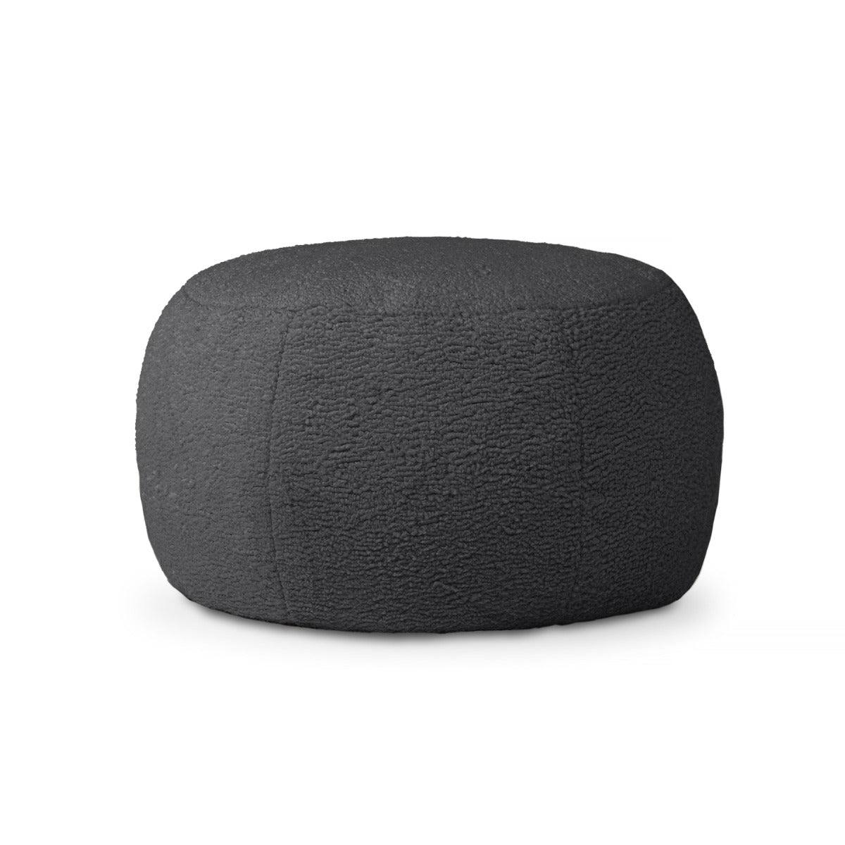 Dark gray textured ottoman on a white background