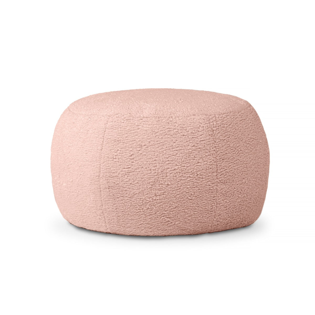 Pink textured ottoman on a white background