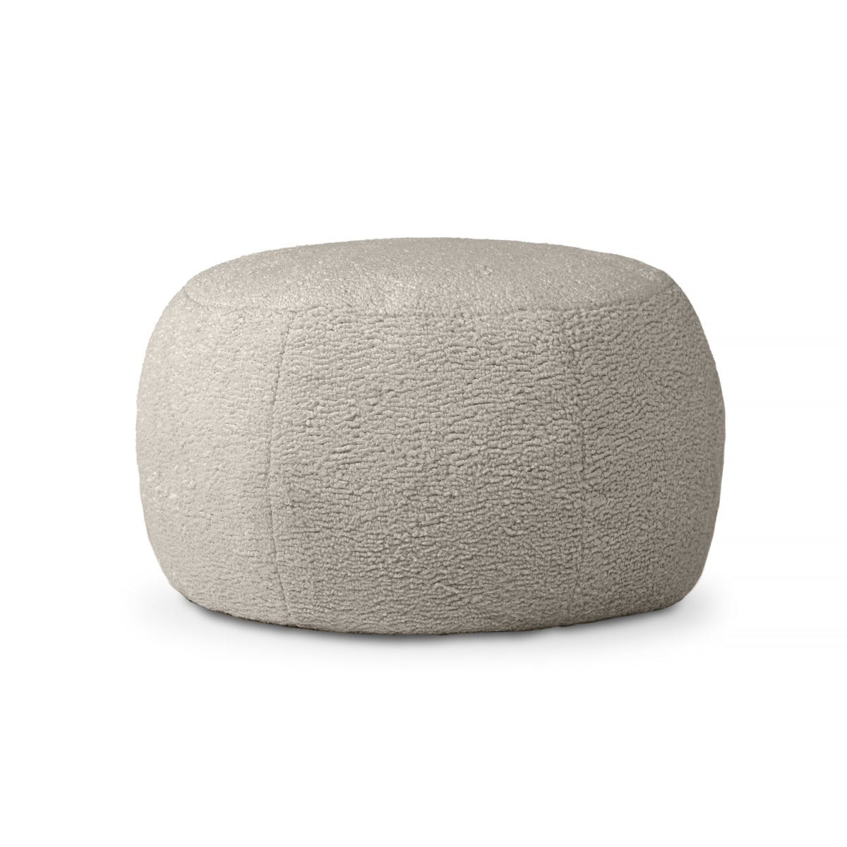 Textured gray ottoman on a white background