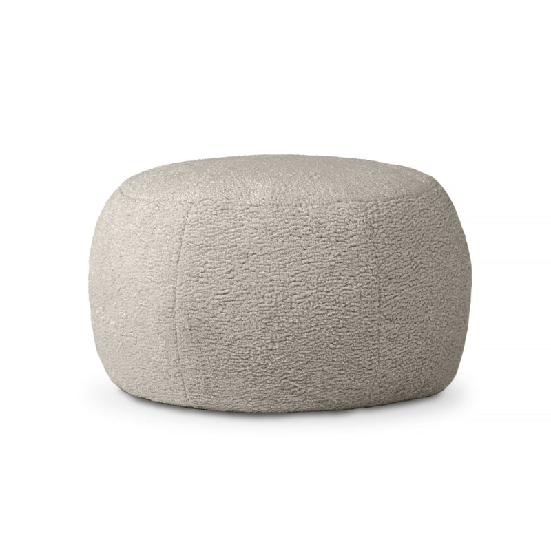 Textured gray ottoman on a white background