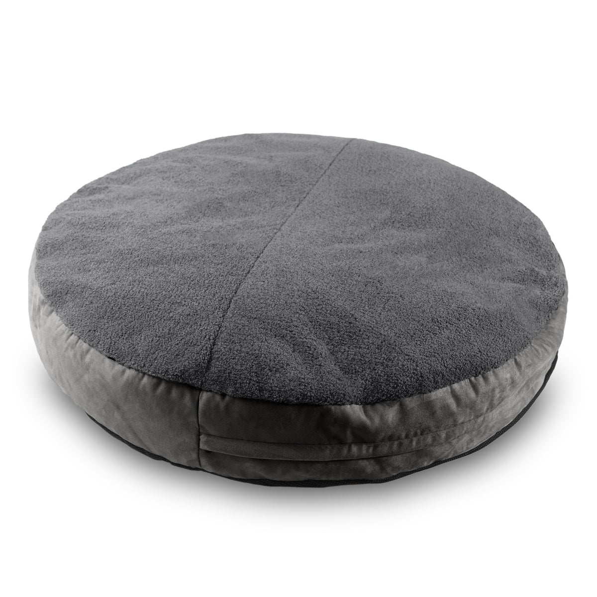 Robbi Round Pet Bed Large in gray on white background