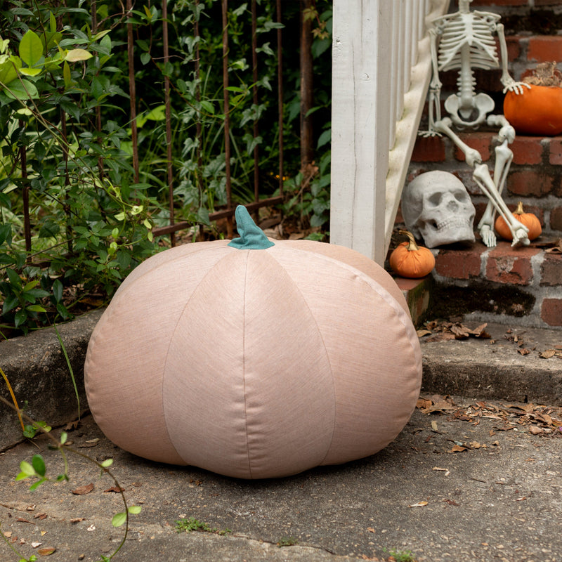 Pumpkin Pouf in Petal Sunbrella