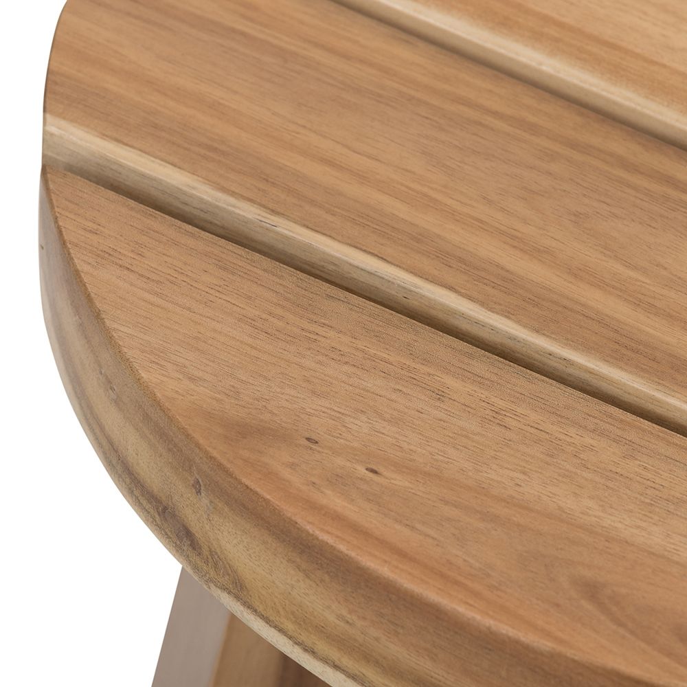 Acacia tabletop edge, close-up