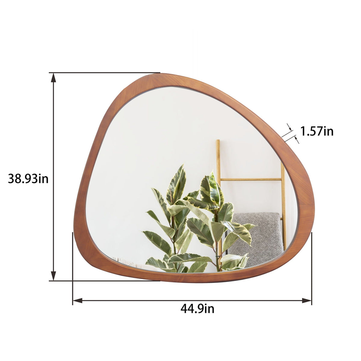 Asymmetrical Wood Wall Mirror dimensions