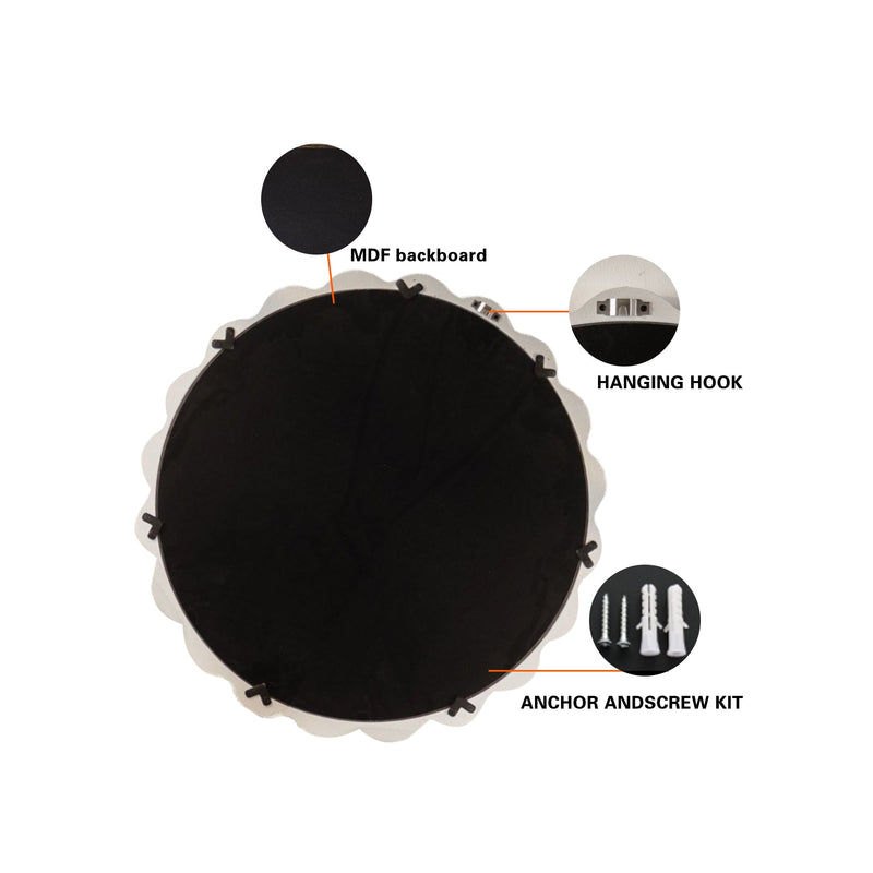 Scalloped mirror feature callouts