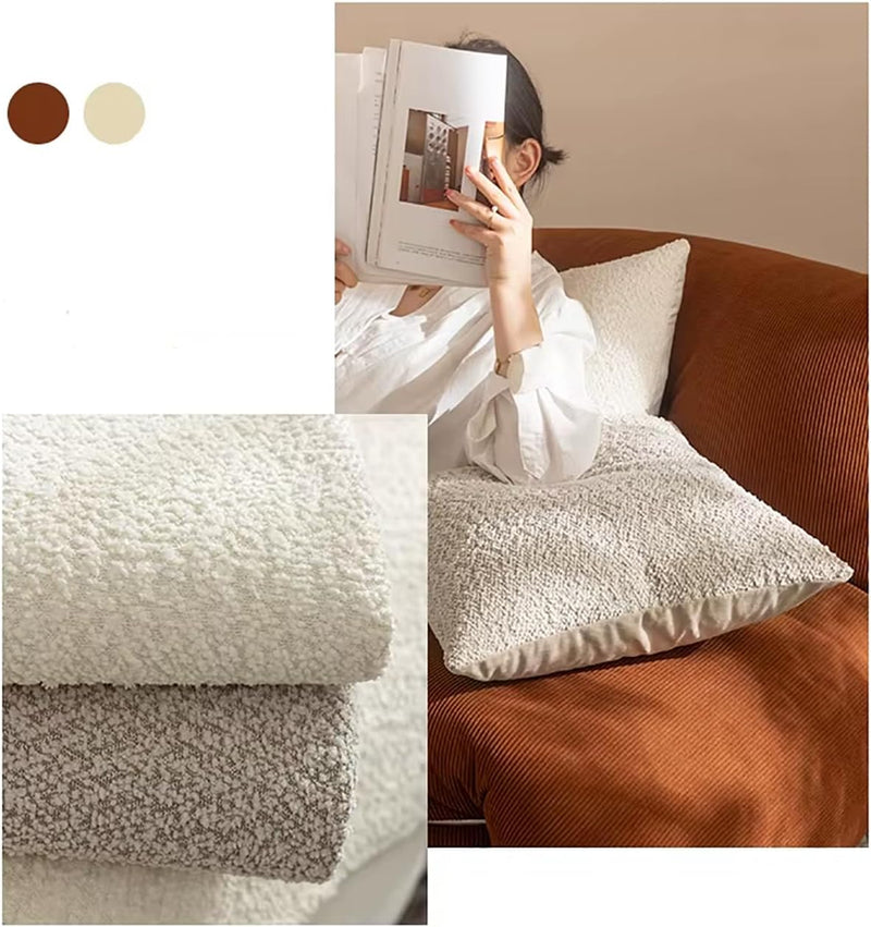 Boucle pillow color and texture detail