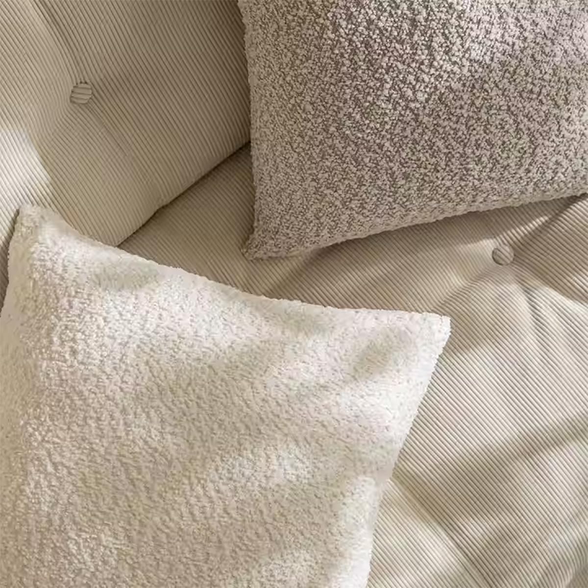 Close-up of the boucle texture on a chair