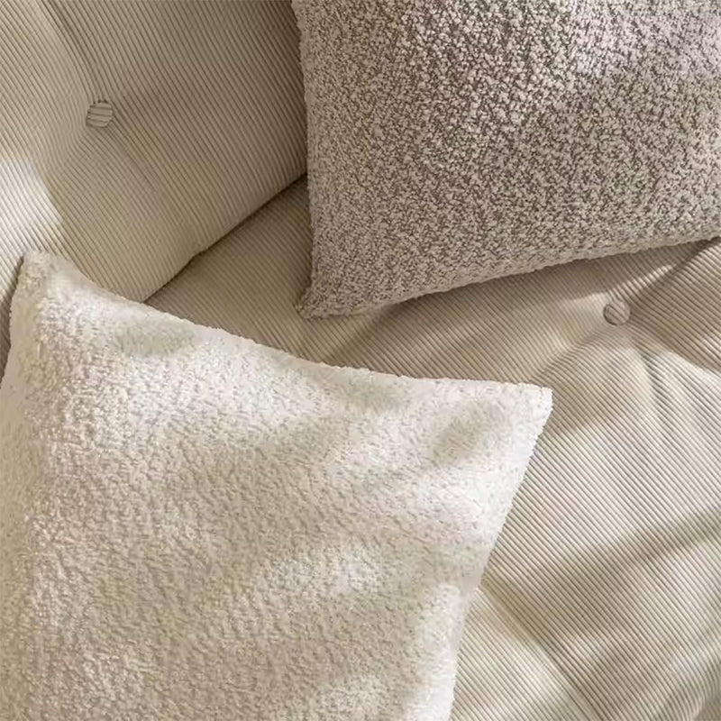 Close-up of the boucle texture on a chair
