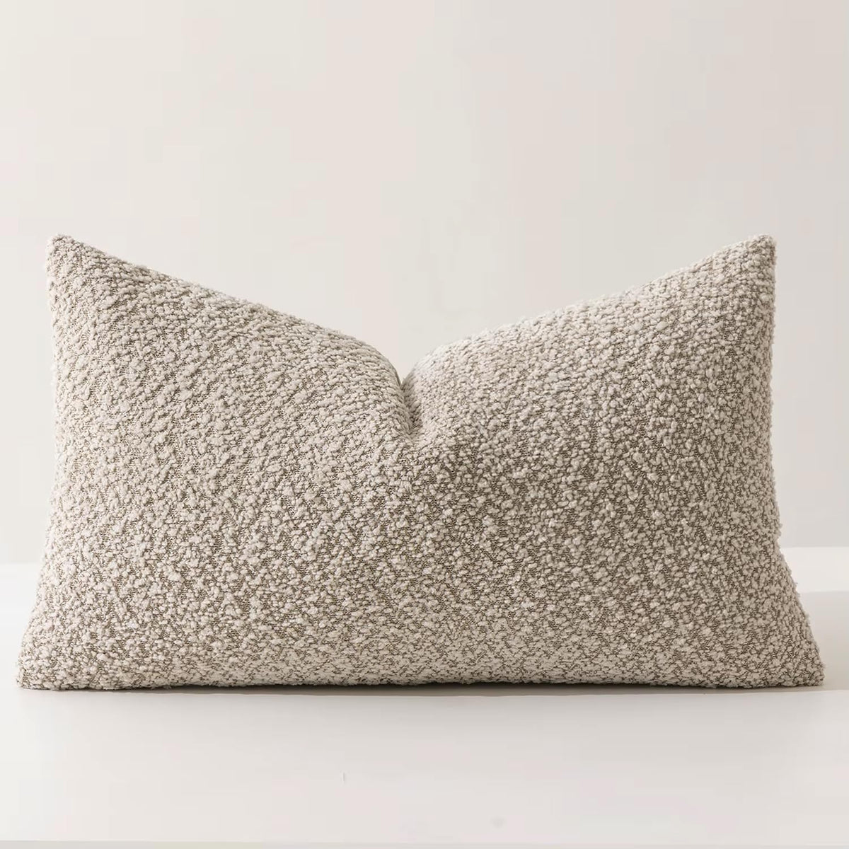 Brown chenille boucle lumbar pillow