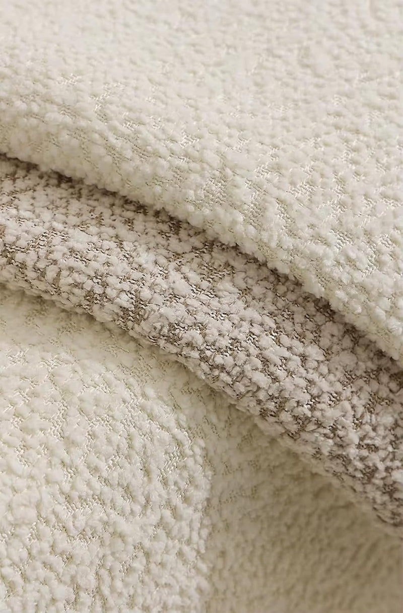 Close-up of the chenille boucle fabric