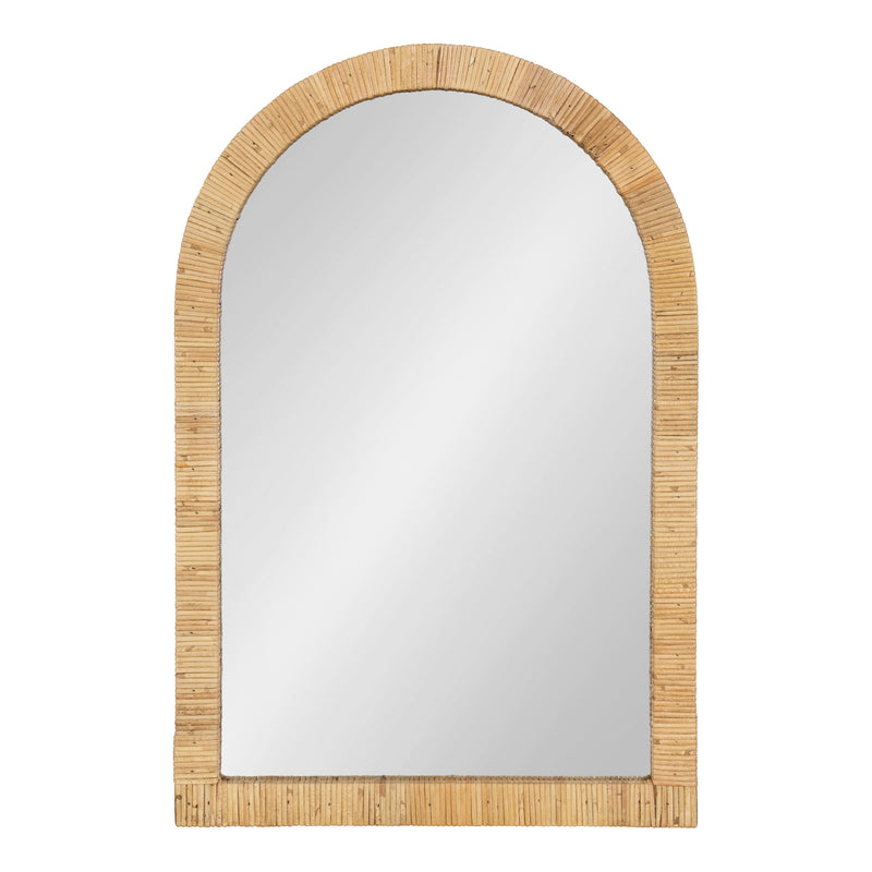 Natural rattan arch mirror, front view