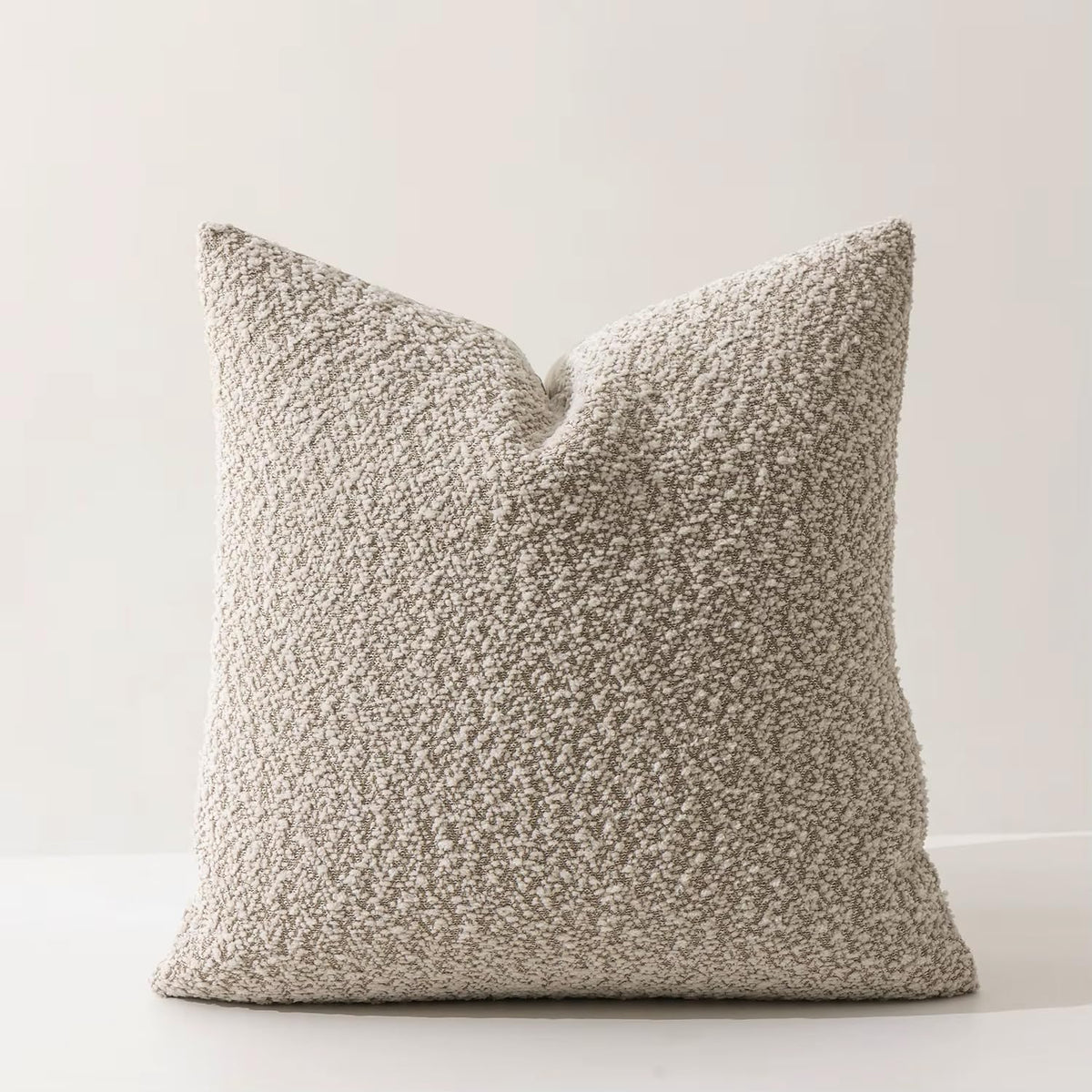 Brown chenille boucle square pillow