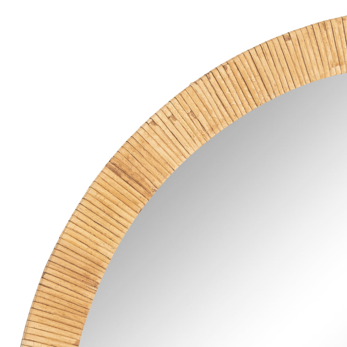Close-up of the natural wrapped rattan frame