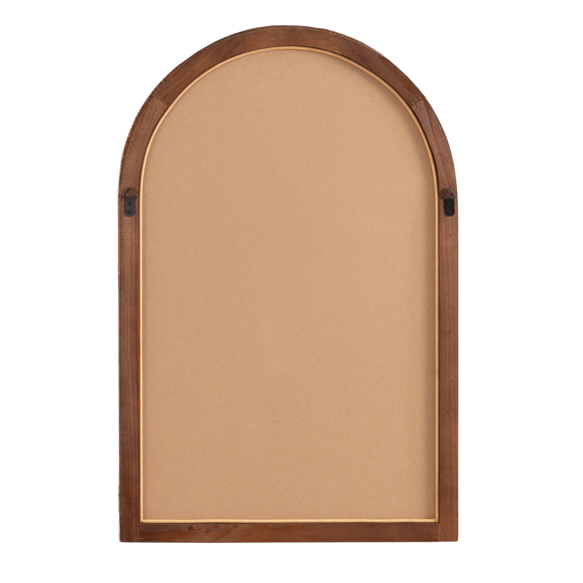 Back of the brown Rahfy arch mirror