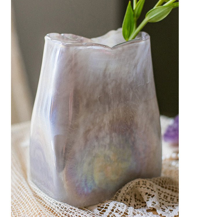 Gradient Art Vase, close up of the hand blown glass