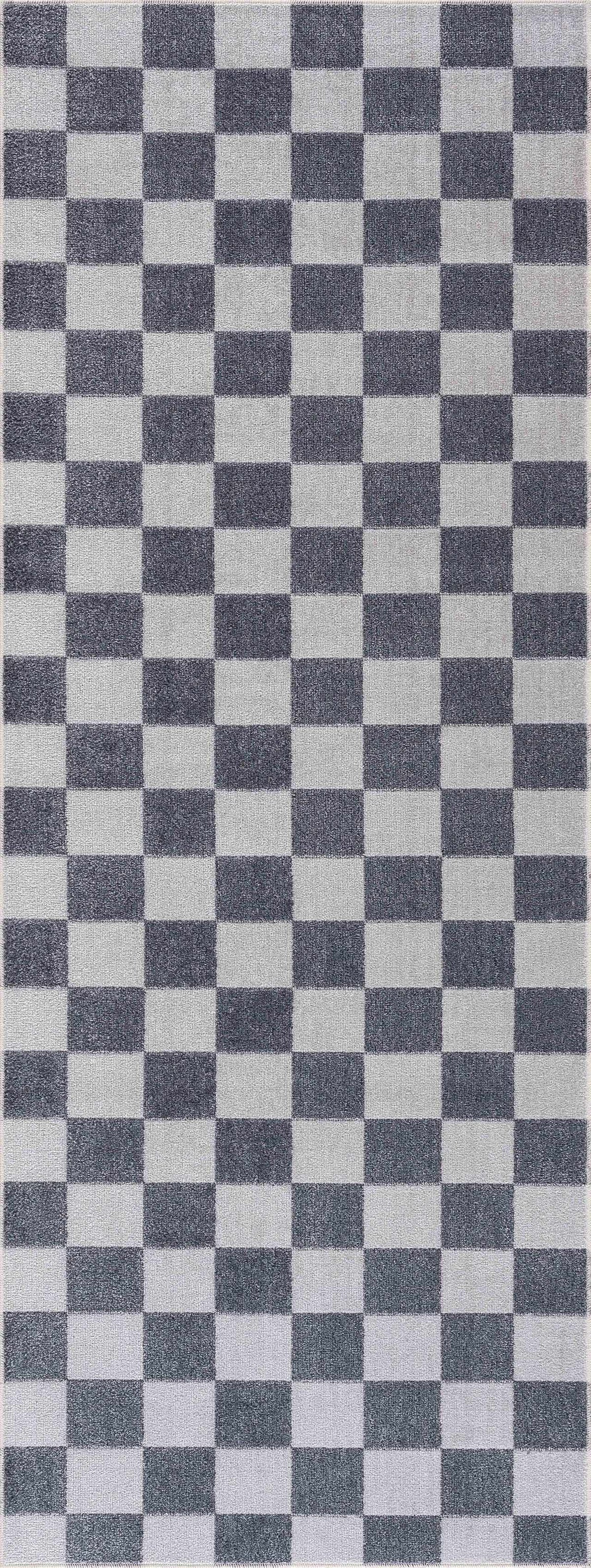 Alie gray checkered runner, full view