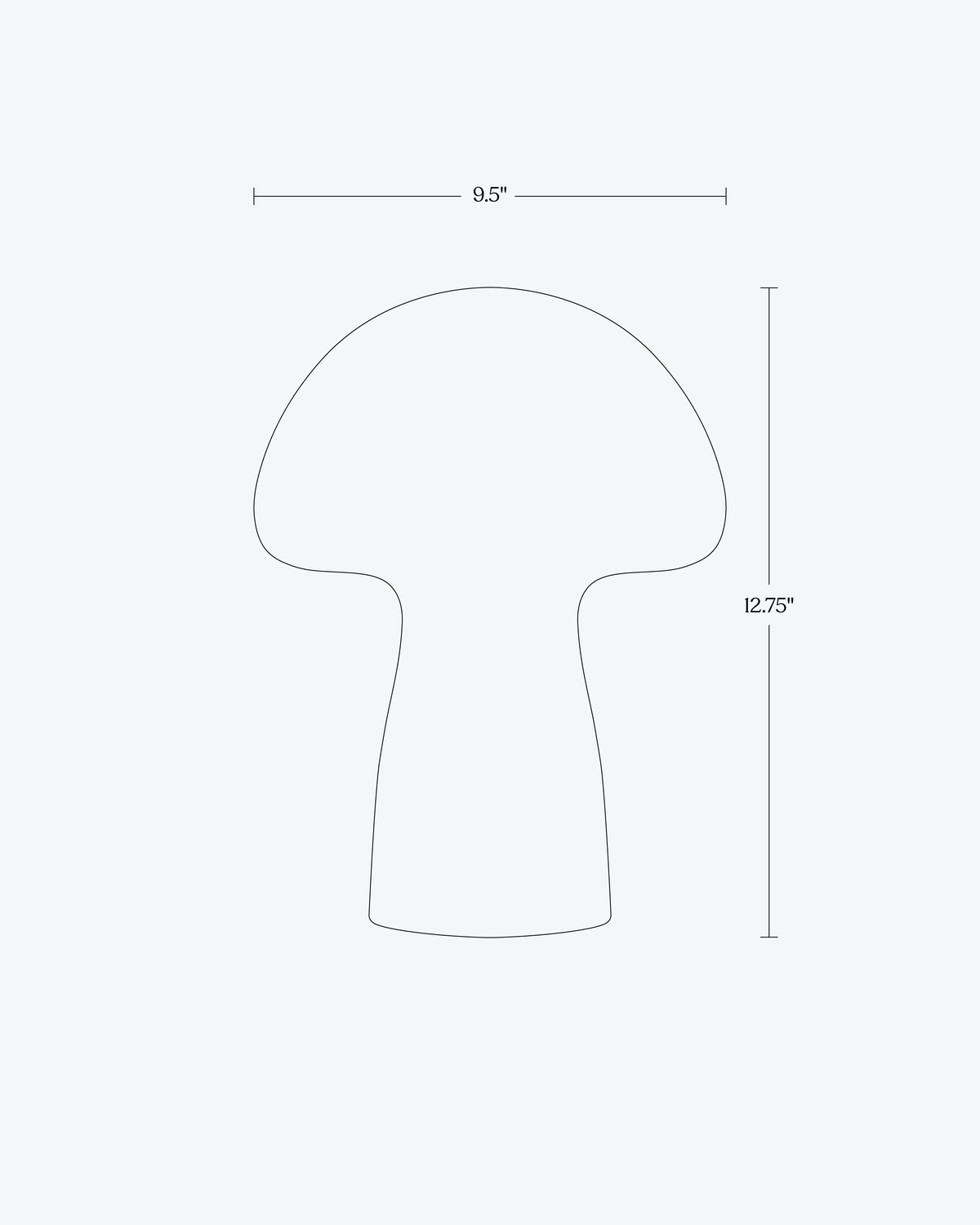 Mushroom Table Lamp dimensions, 9.5 x 12.75 inches