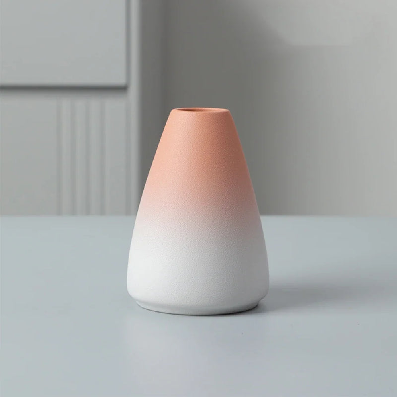 Wabi-Sabi Ceramic Bud Vase, blush cone shape