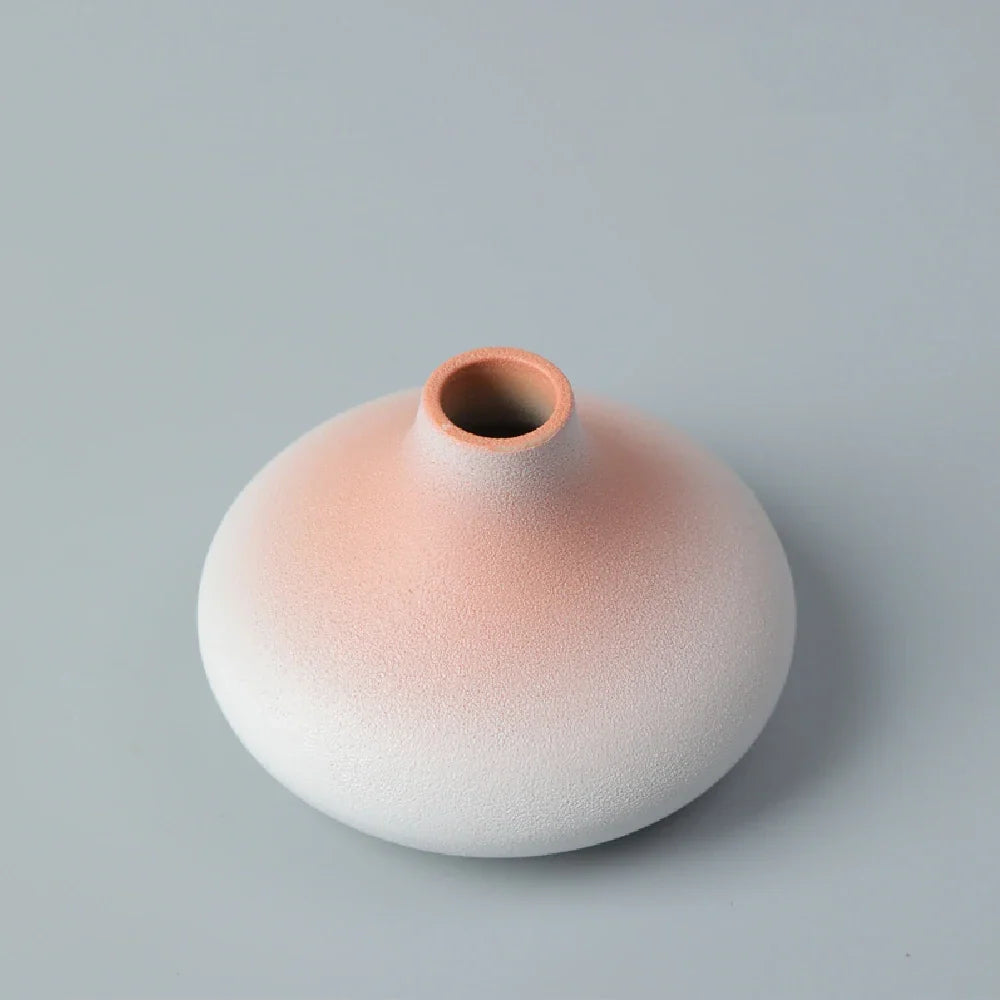 Wabi-Sabi Ceramic Bud Vase, blush shape A