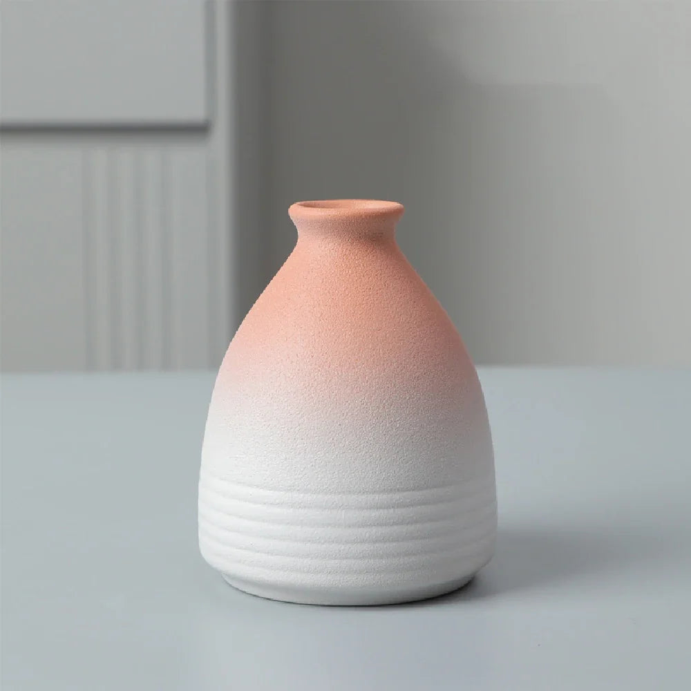 Wabi-Sabi Ceramic Bud Vase, blush bottle shape