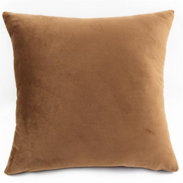Plush brown pillow cover
