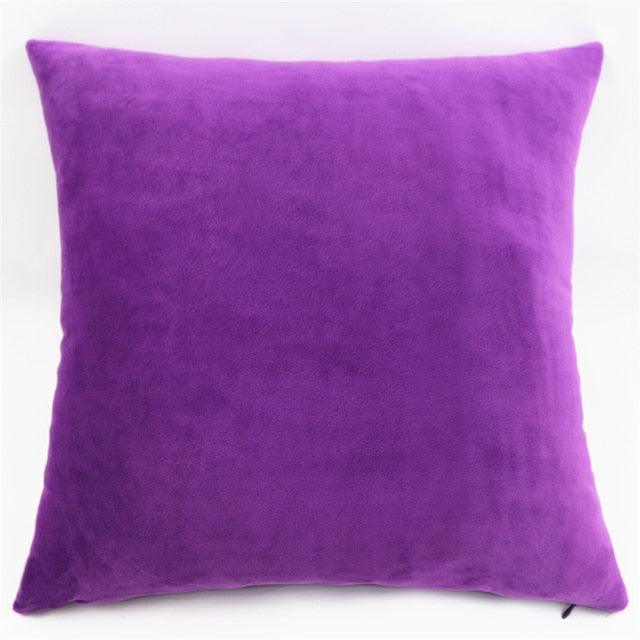 Plush purple pillow cover