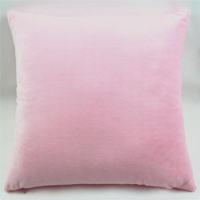 Plush light pink pillow cover