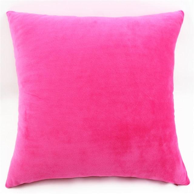 Plush hot pink pillow cover