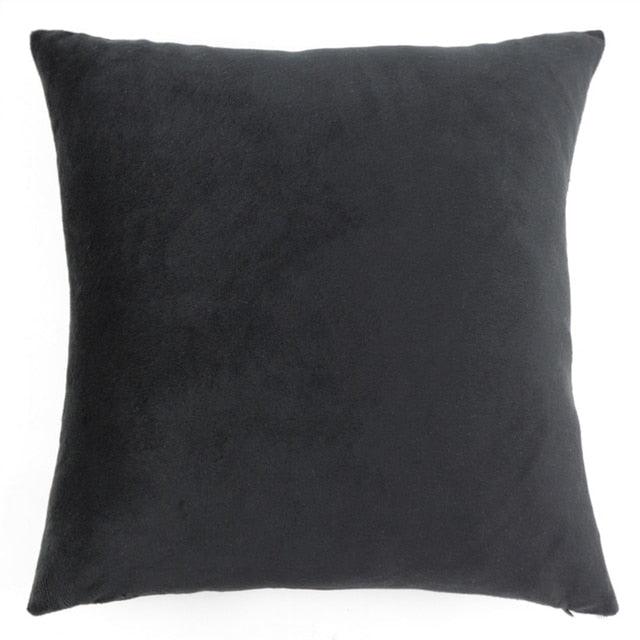 Plush black pillow cover