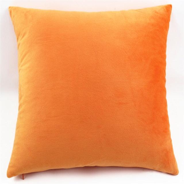 Plush bright orange pillow cover