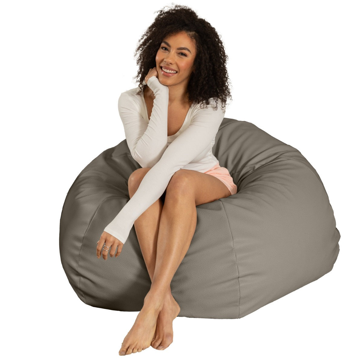 Pazi in Gray Cobblestone Faux Leather