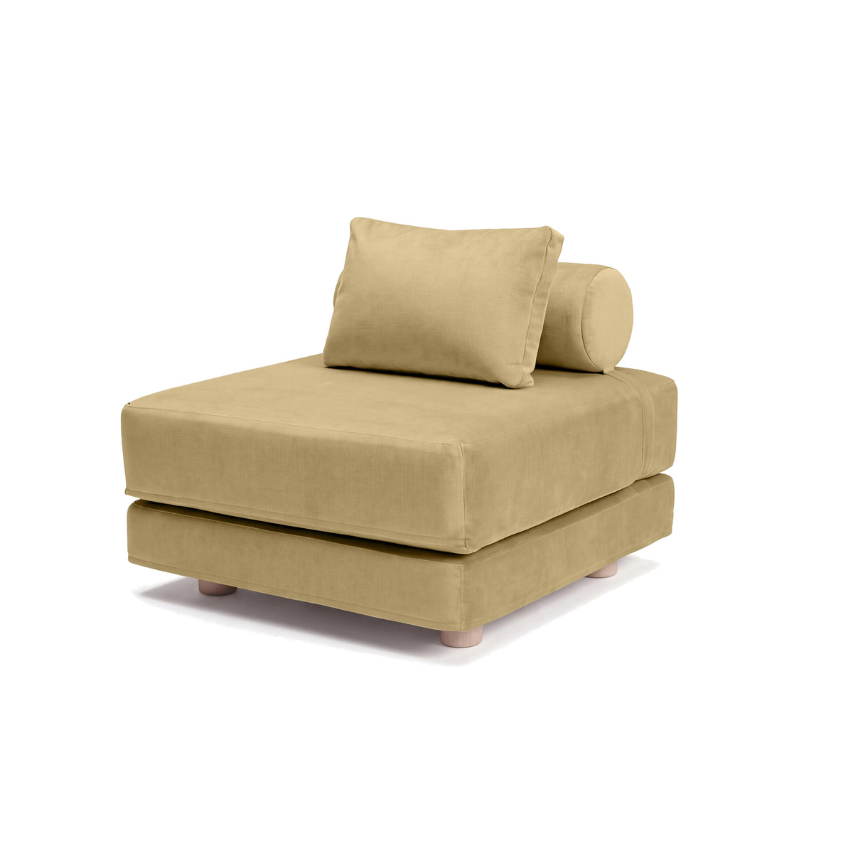 Avida Chair in Beige Microvelvet, chair position on white