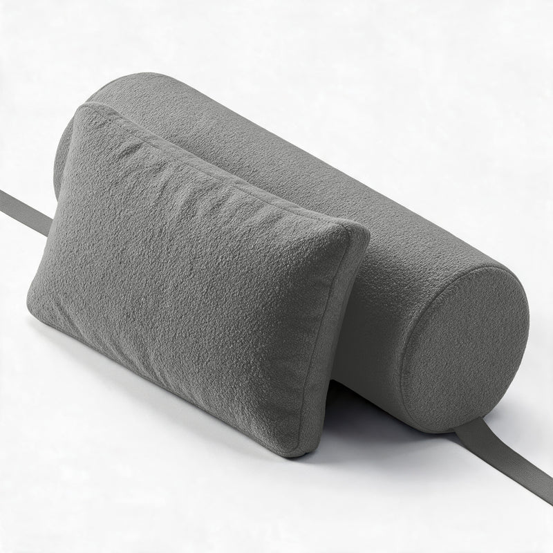 Avida Bolster and Pillow Refresh together in Dark Gray Boucle