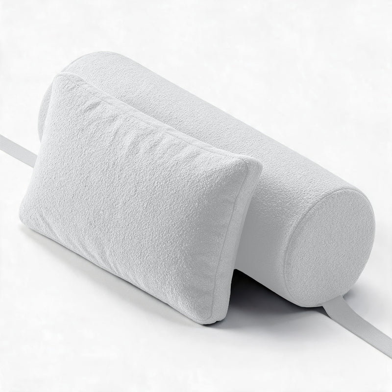Avida Bolster and Pillow Refresh together in White Boucle