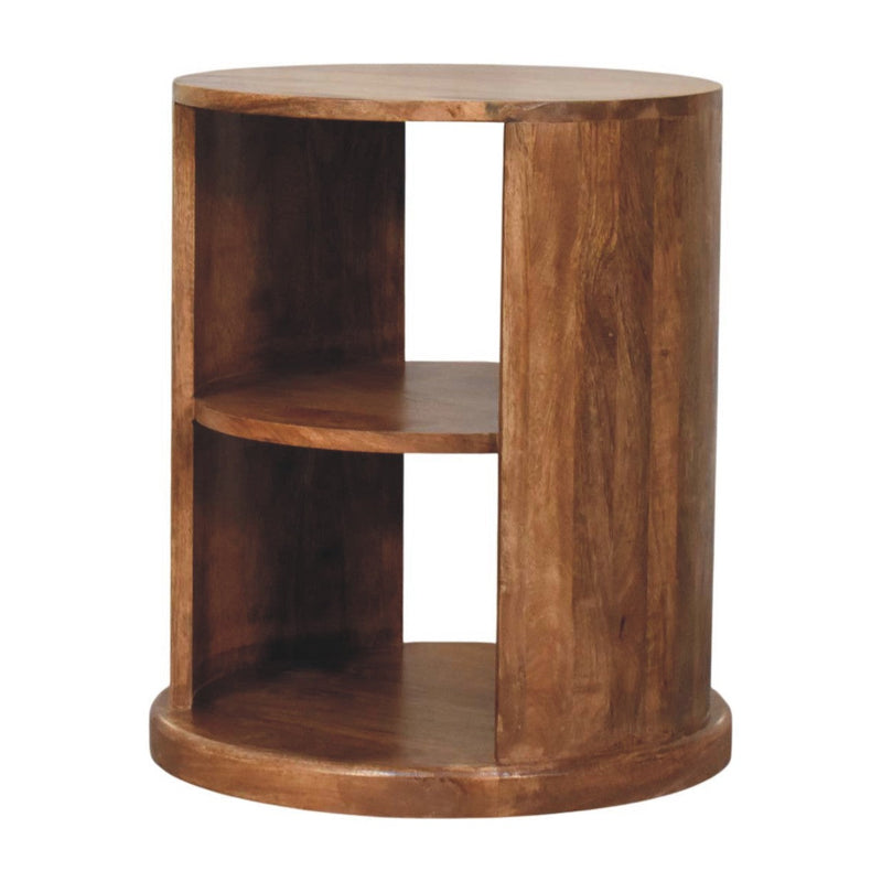 Ventura round side table, angled view