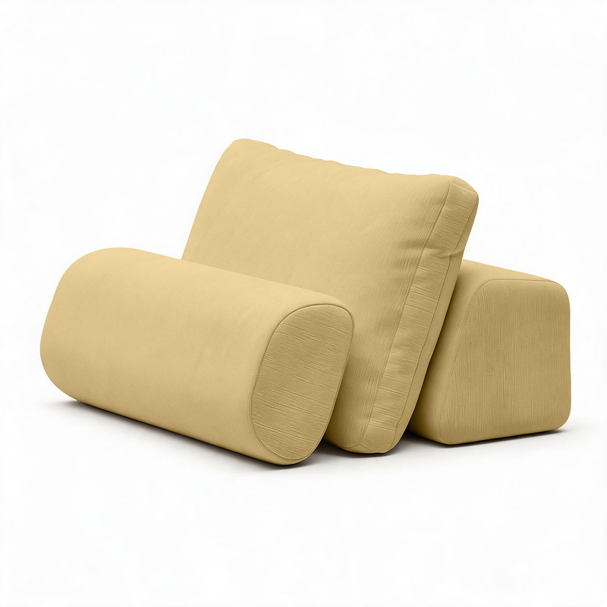 Balshan weighted back, pillow and bolster together in Beige Microvelvet