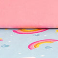 Blue Rainbow Printed Microsuede fabric swatch